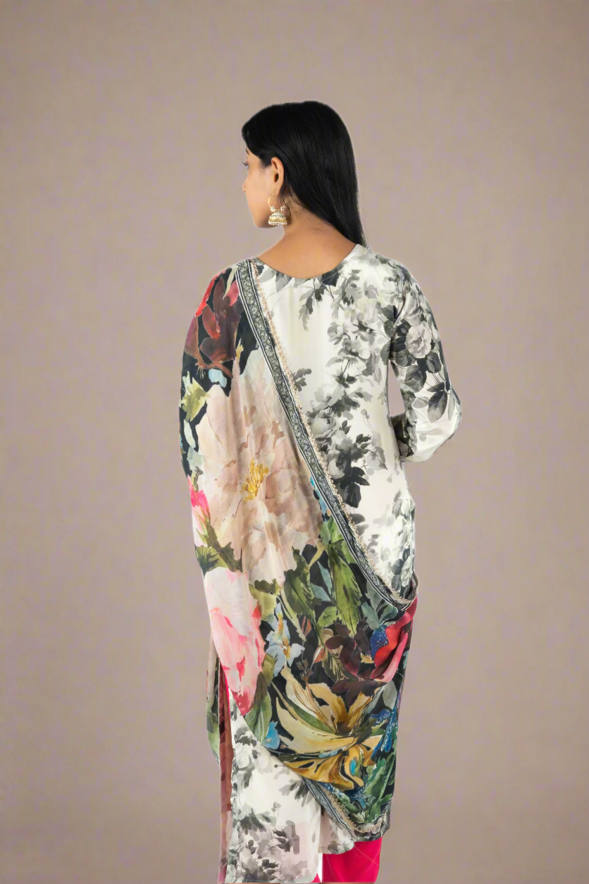 Floral Harmony: printed suit set Suit