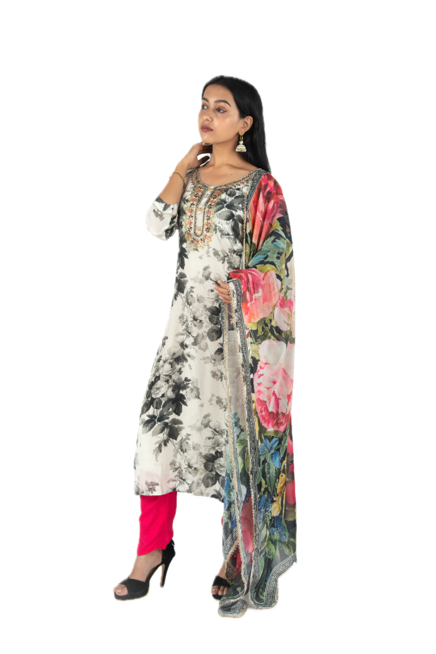 Floral Harmony: printed suit set Suit