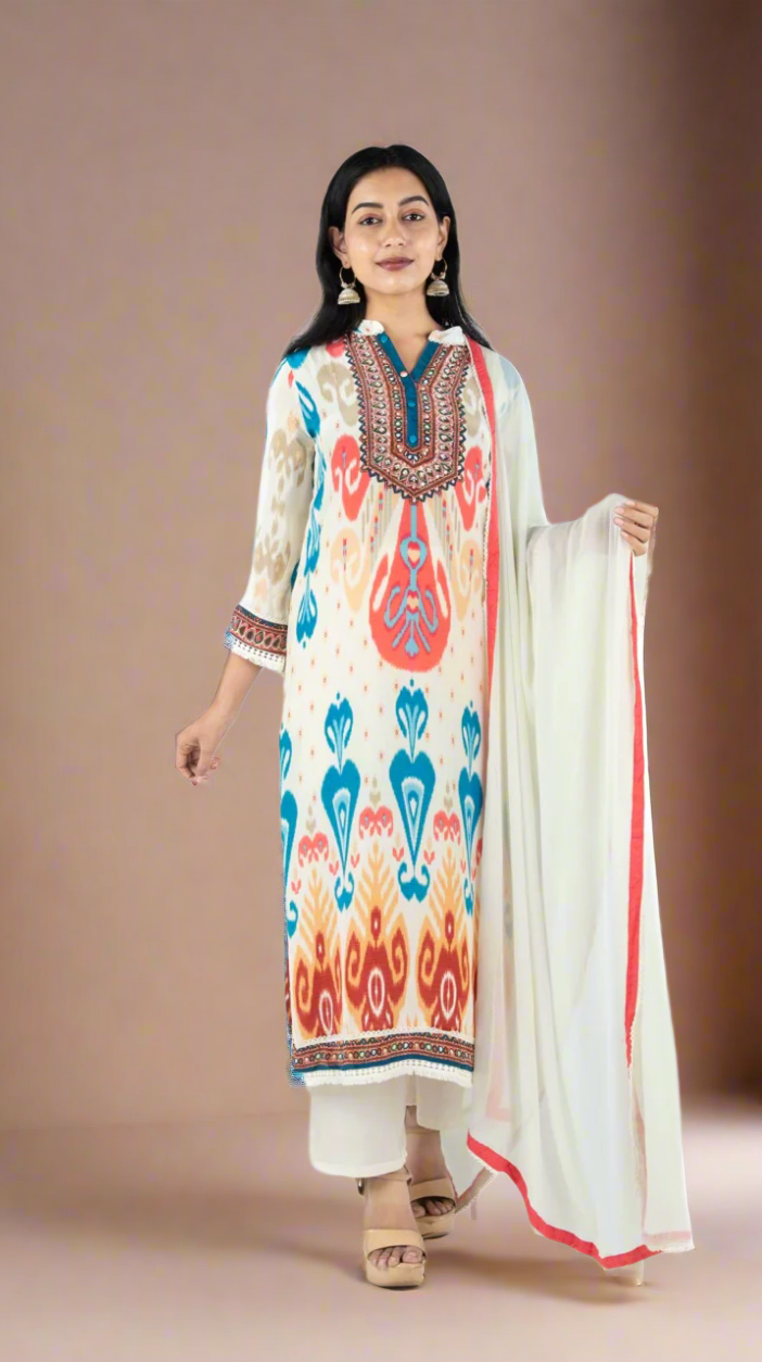 Ikkat Essence printed suit PALAAZAO