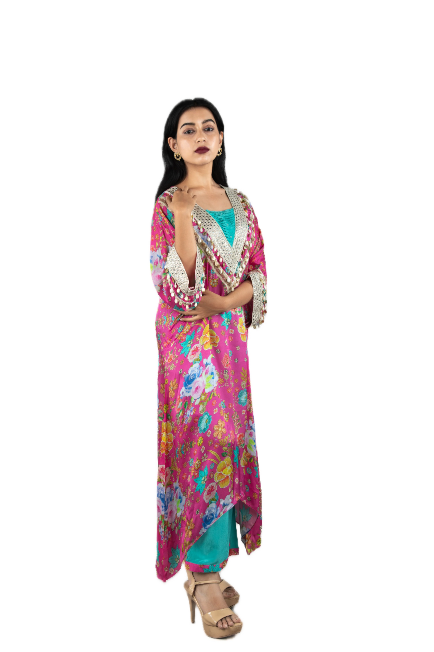 Boho Coastal Bloom Kaftan - Blue kaftans