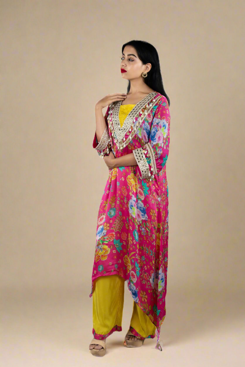 Boho Coastal Bloom Kaftan - Yellow kaftans