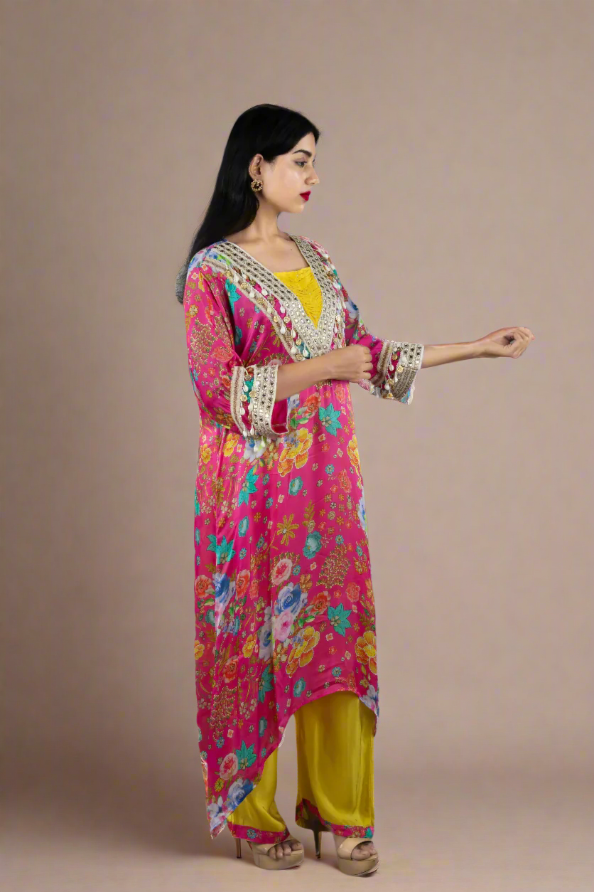 Boho Coastal Bloom Kaftan - Yellow kaftans