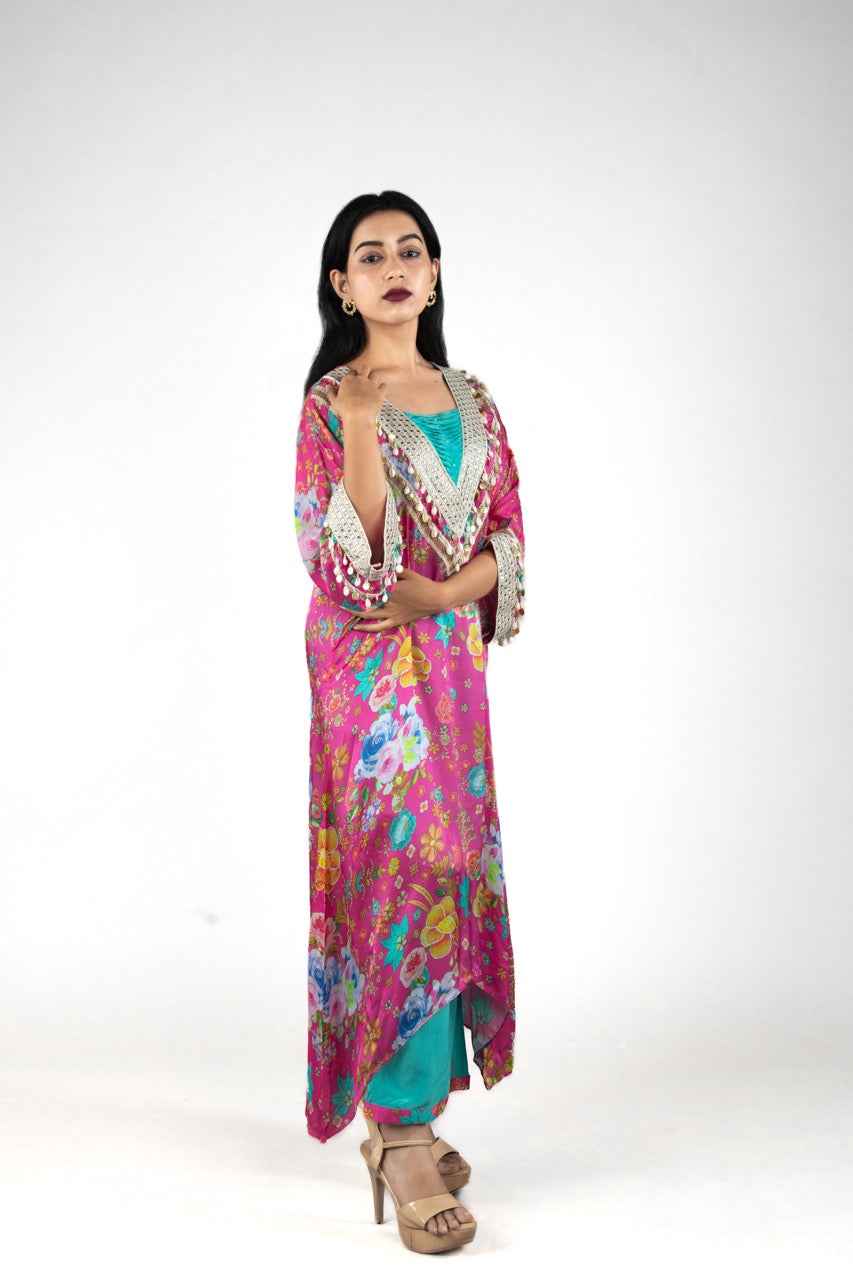 Boho Coastal Bloom Kaftan