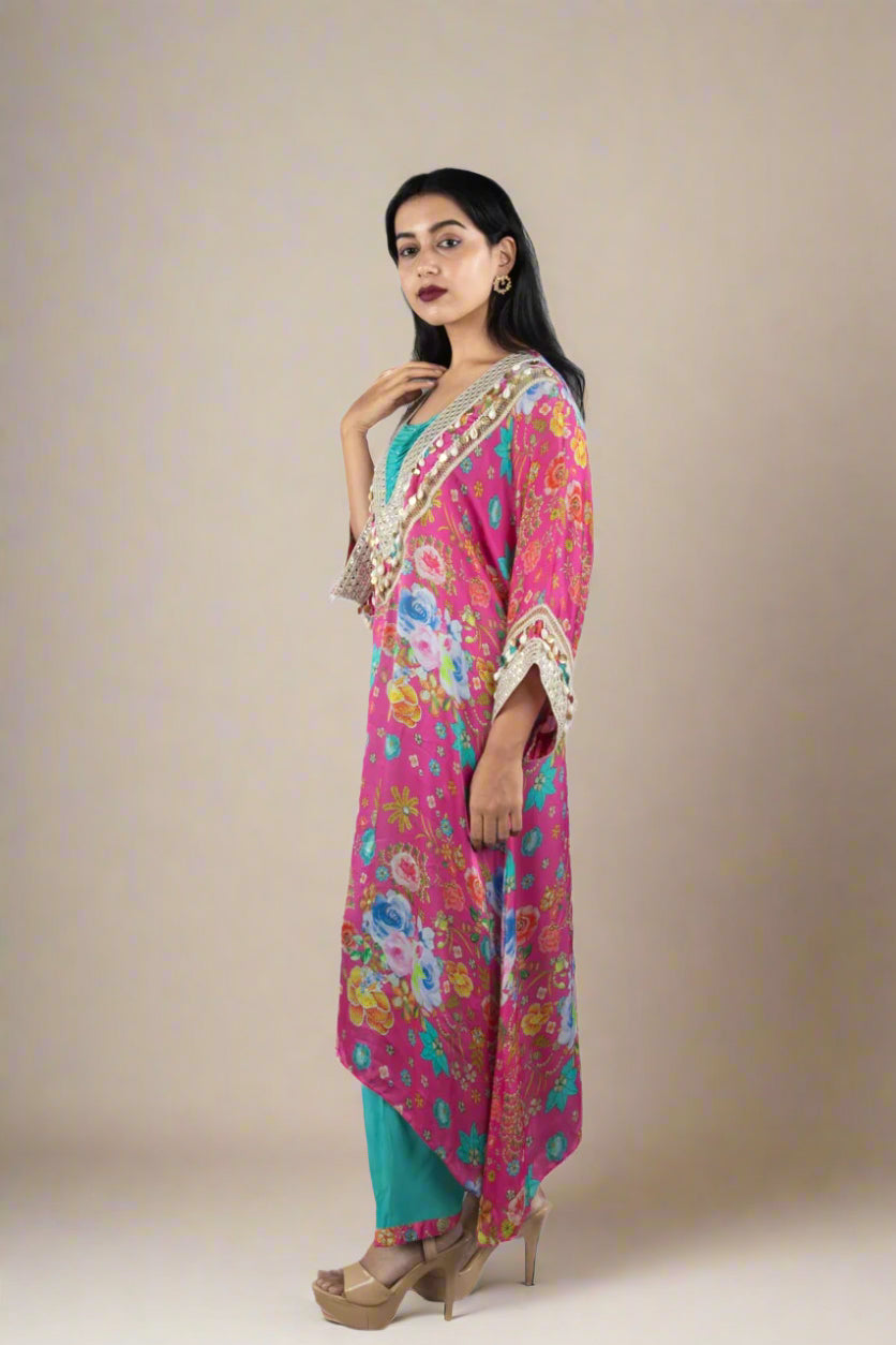 Boho Coastal Bloom Kaftan